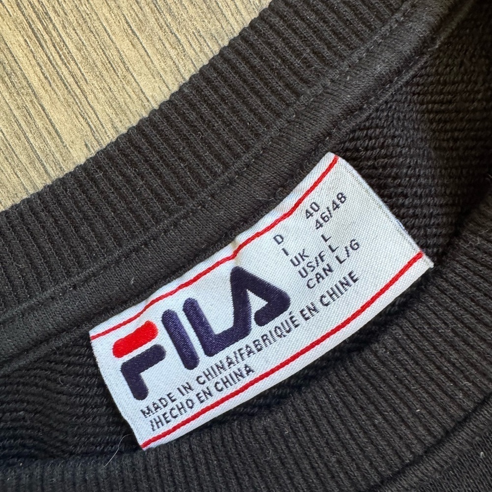 Fila Womens Terry Crewneck Sweatshirt-Black Candy Pink- Size Large - Picture 4 of 5